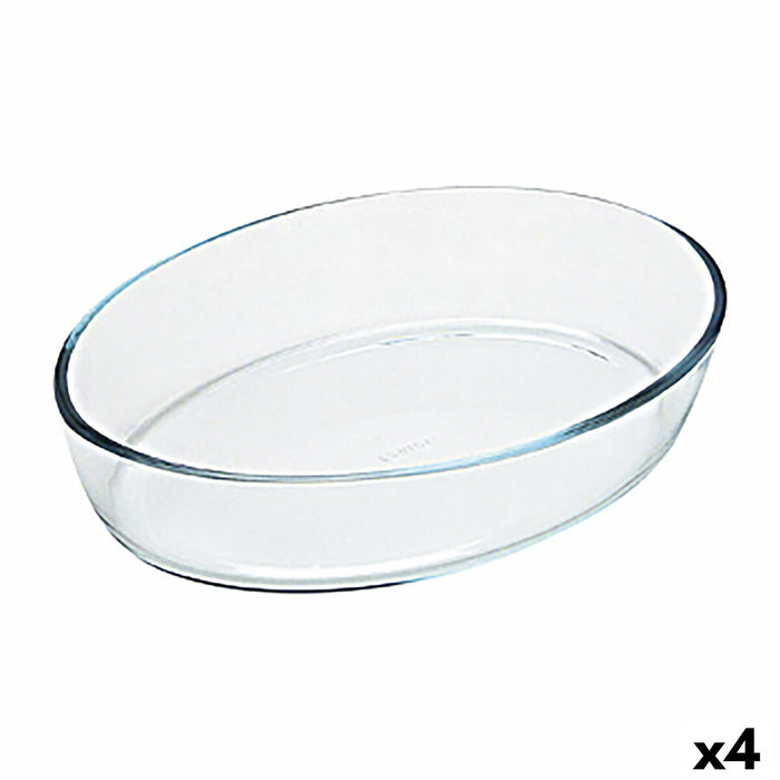 Ovn Fad Pyrex Classic Vidrio Oval Gennemsigtig Glas 40 x 28 x 7 cm (4 enheder)