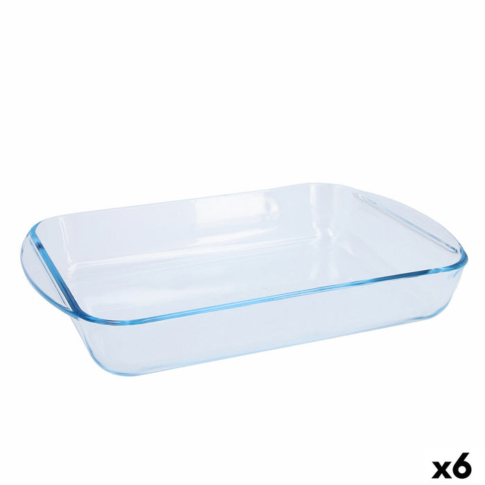 Ovn Fad Pyrex Classic Vidrio Rektangulær Gennemsigtig Glas 35 x 23 x 6 cm (6 enheder)