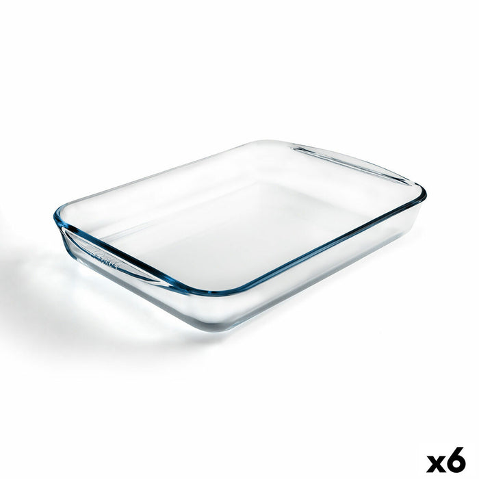 Ovn Fad Pyrex Classic Vidrio Rektangulær Gennemsigtig Glas 40 x 27 x 6 cm (6 enheder)