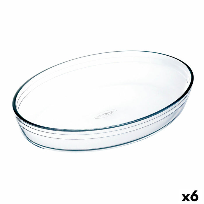 Ovn Fad Ô Cuisine Ocuisine Vidrio Oval Gennemsigtig Glas 35 x 25 x 7 cm (6 enheder)