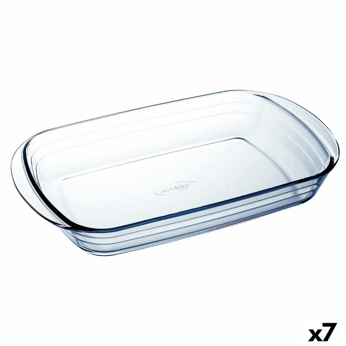 Ovn Fad Ô Cuisine Ocuisine Vidrio Gennemsigtig Glas Rektangulær 32 x 20 x 6 cm (7 enheder)