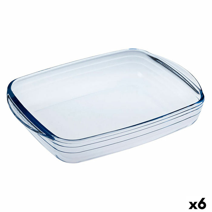 Bageform Ô Cuisine Ocuisine Vidrio Rektangulær Gennemsigtig Glas 28 x 20 x 5 cm (6 enheder)