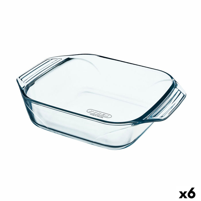 Køkkenspringvand Pyrex Irresistible Firkantet Gennemsigtig Glas 6 enheder 29,2 x 22,7 x 6,8 cm