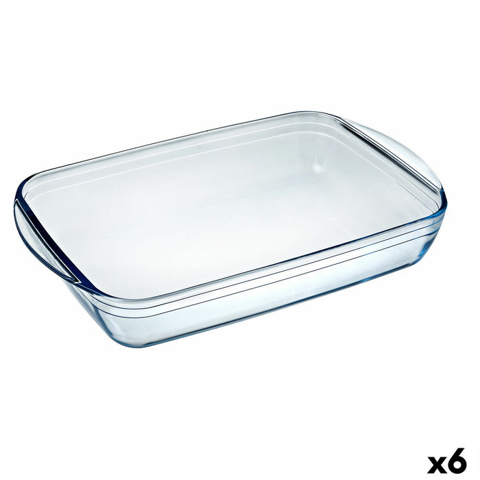 Køkkenspringvand Pyrex Classic 4,6 L 40,3 x 26,3 x 7,3 cm Gennemsigtig Glas (6 enheder)