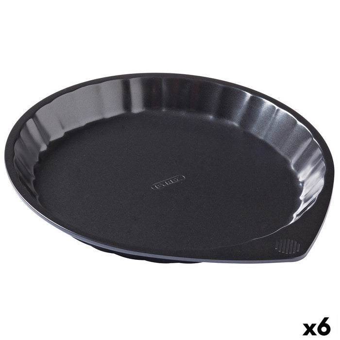 Bageform Pyrex Magic Cirkulær Sort Flad Ø 30 cm (6 enheder)