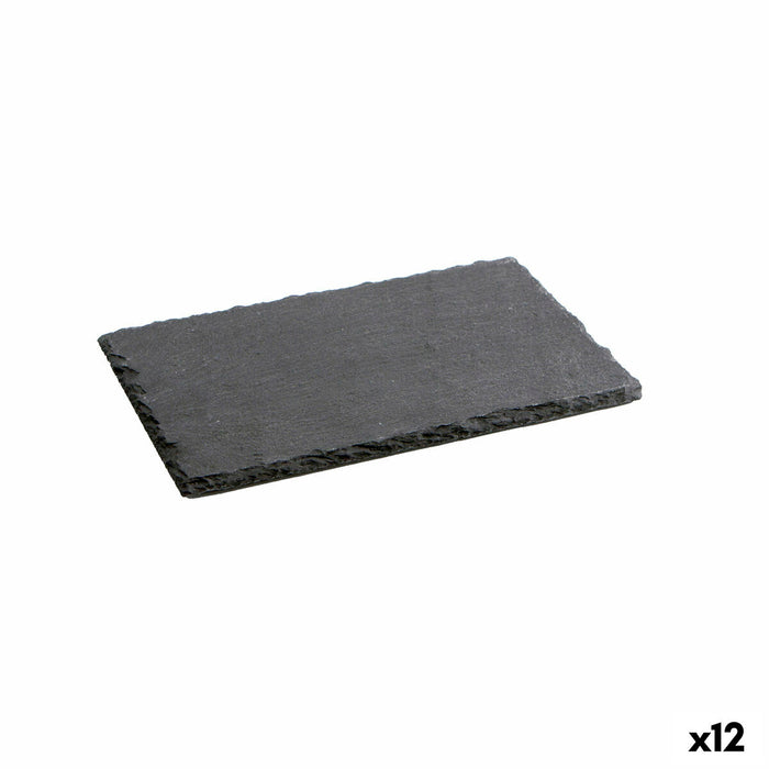 Keramisk fad med skifereffekt Quid Gastro Fun Sort (22 x 14 cm) (12 enheder)
