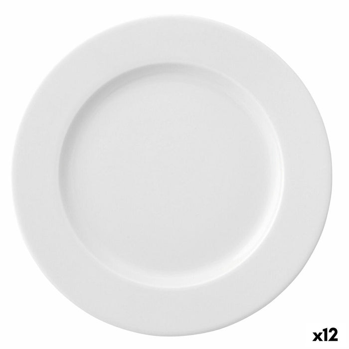 Plosek krožnik Ariane Prime Keramik Hvid (24 cm) (12 enheder)