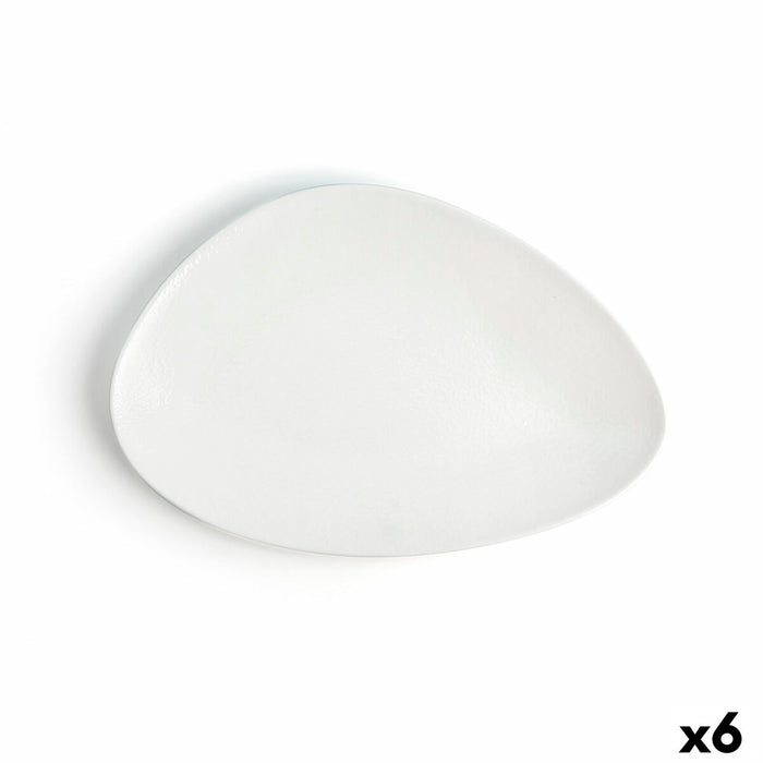Plosek krožnik Ariane Antracita Trekantet Keramik Hvid (Ø 29 cm) (6 enheder)