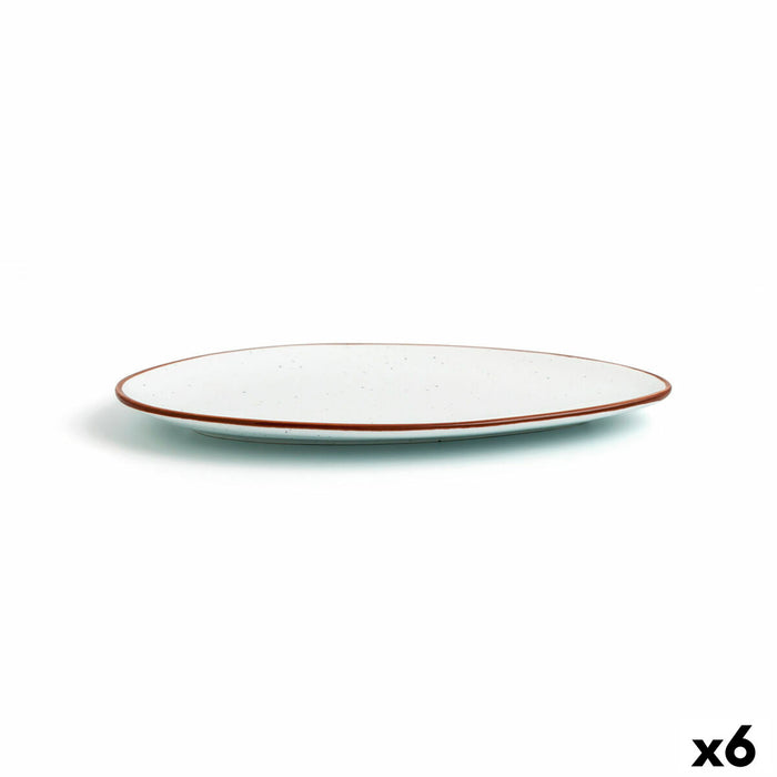 Plosek krožnik Ariane Terra Trekantet Keramik Beige (Ø 29 cm) (6 enheder)