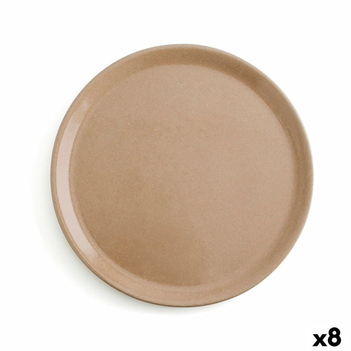 Plosek krožnik Anaflor Vulcano Kød Bagt ler Beige Ø 31 cm (8 enheder)