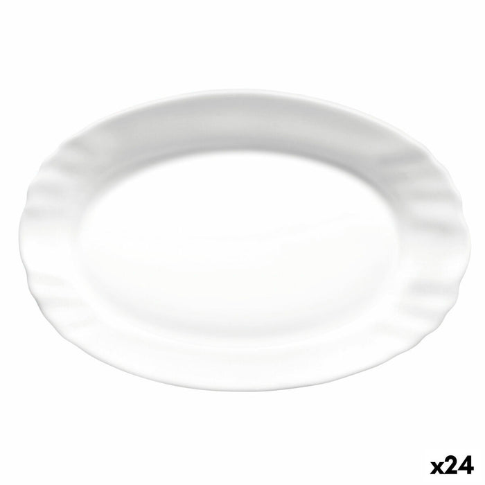 Køkkenspringvand Bormioli Rocco Ebro Oval Hvid Glas (22 cm) (24 enheder)