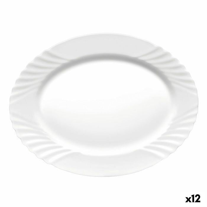 Køkkenspringvand Bormioli Rocco Ebro Oval Hvid Glas (36 cm) (12 enheder)