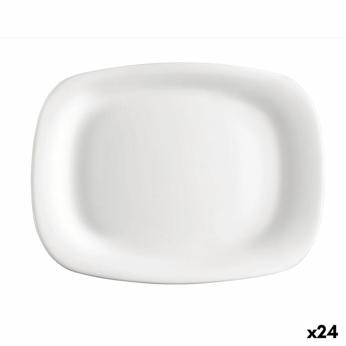 Køkkenspringvand Bormioli Rocco Parma Rektangulær Hvid Glas 20 x 28 cm (24 enheder)