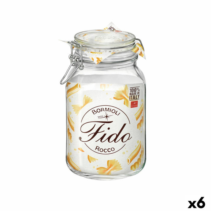 Mad Bevarelse Container Bormioli Rocco fido Gennemsigtig Glas (2 L) (6 enheder)