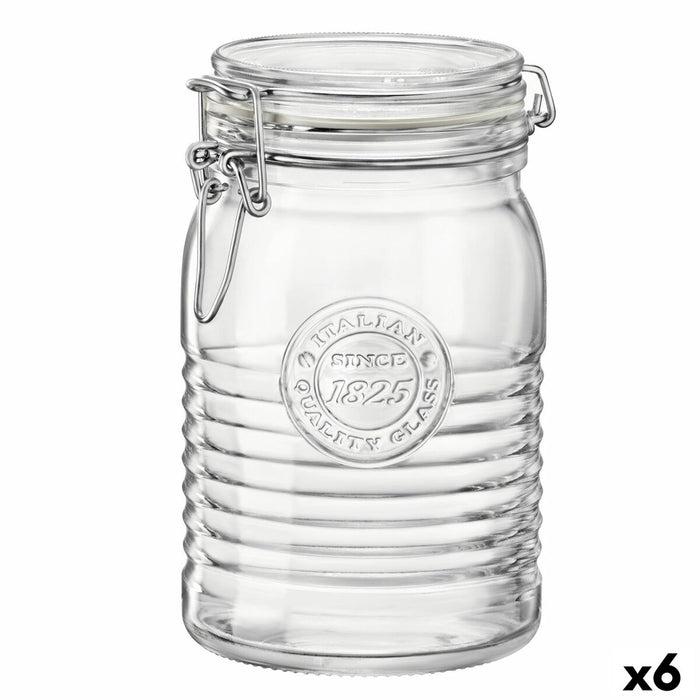 Mad Bevarelse Container Bormioli Rocco Officina Gennemsigtig Glas (6 enheder) (1,15 L)