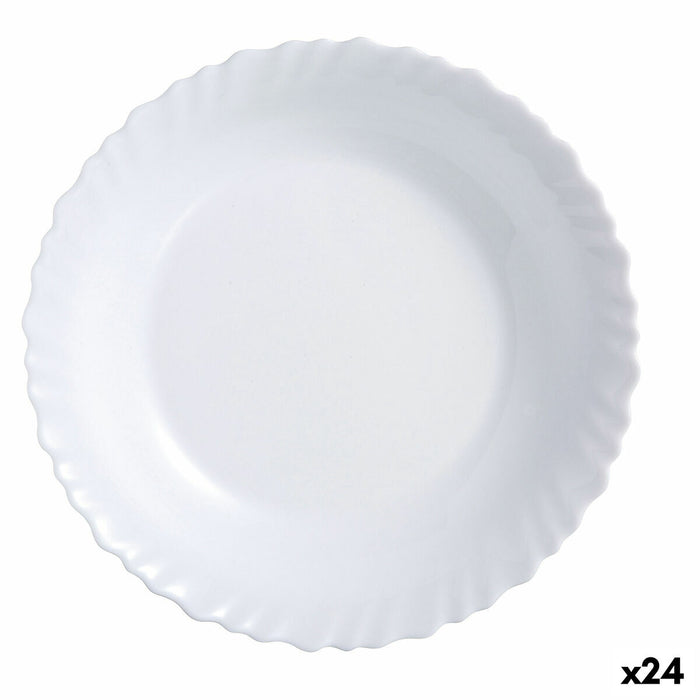 Plosek krožnik Luminarc Feston Hvid Glas (25 cm) (24 enheder)