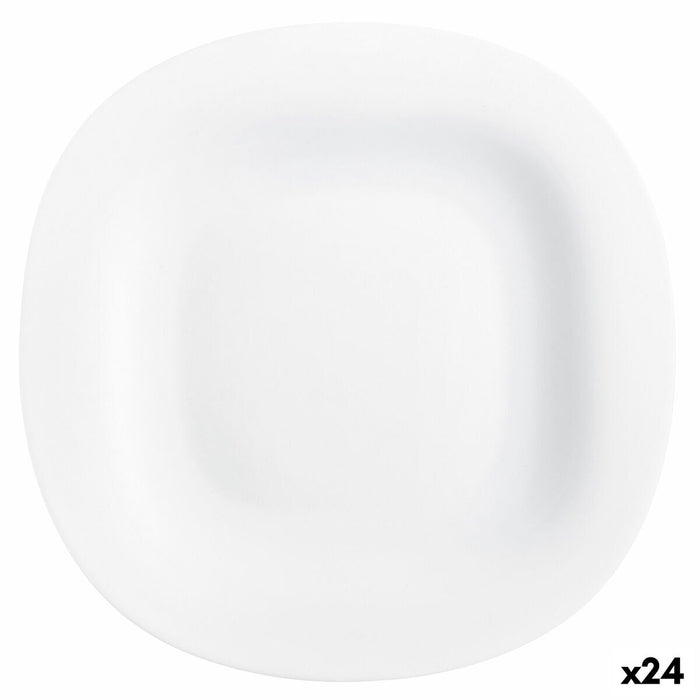 Plosek krožnik Luminarc Carine Hvid Glas (Ø 26 cm) (24 enheder)