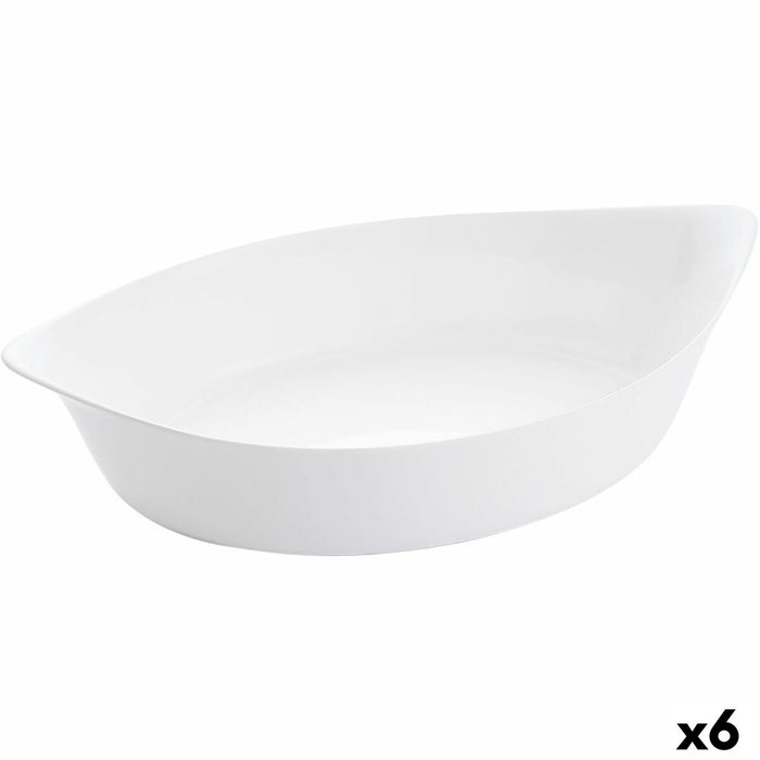 Køkkenspringvand Luminarc Smart Cuisine Oval Hvid Glas 6 enheder 38 x 22 cm