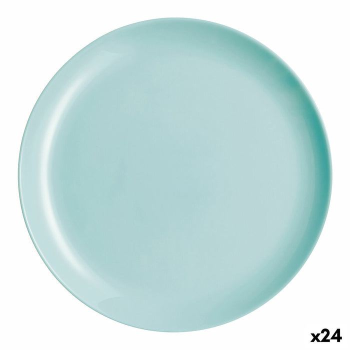 Plosek krožnik Luminarc Diwali Turkisblå Glas (25 cm) (24 enheder)