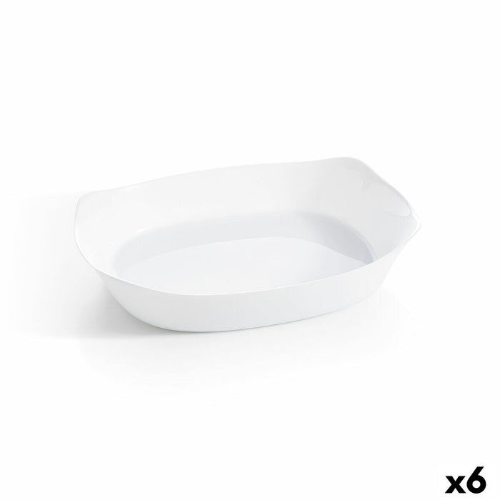 Køkkenspringvand Luminarc Smart Cuisine Rektangulær Hvid Glas 38 x 27 cm (6 enheder)