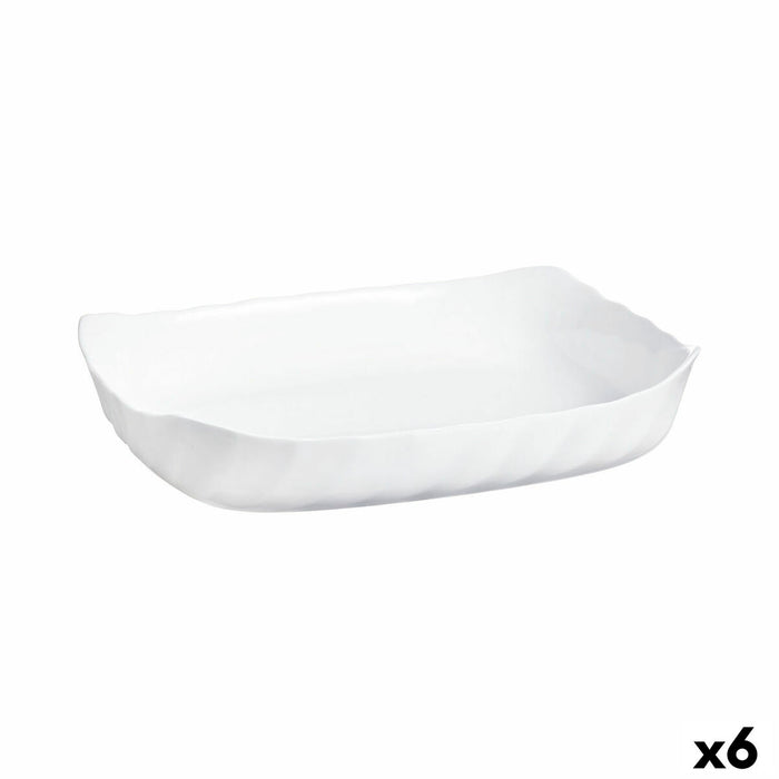 Køkkenspringvand Luminarc Smart Cuisine Rektangulær Hvid Glas 33 x 27 cm (6 enheder)