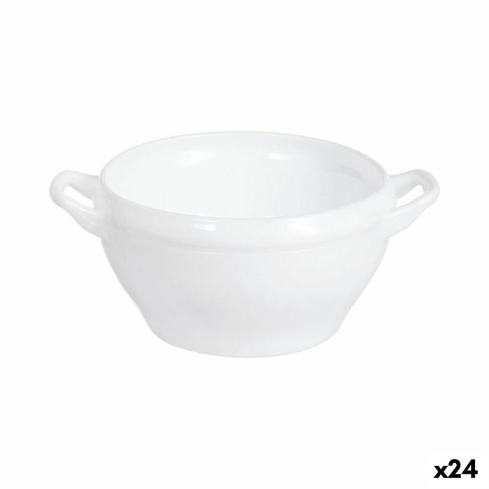Skål Luminarc Med håndtag Hvid Glas 540 ml (24 enheder)