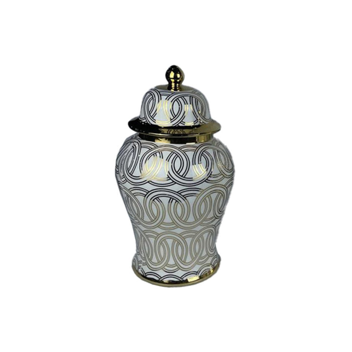 Tromme DKD Home Decor Porcelæn Gylden Hvid Orientalsk (22 x 22 x 42 cm)