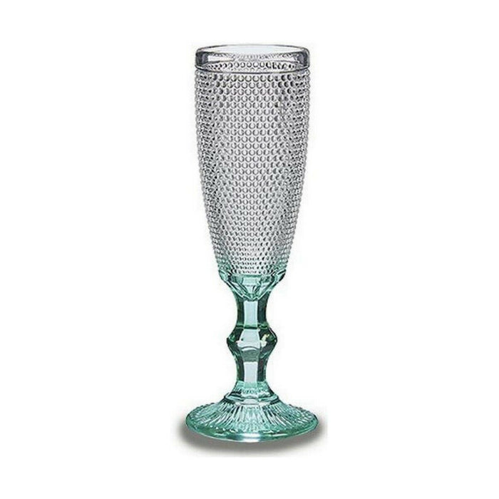 Champagneglas Points Gennemsigtig Turkisblå Glas 6 enheder (185 ml)