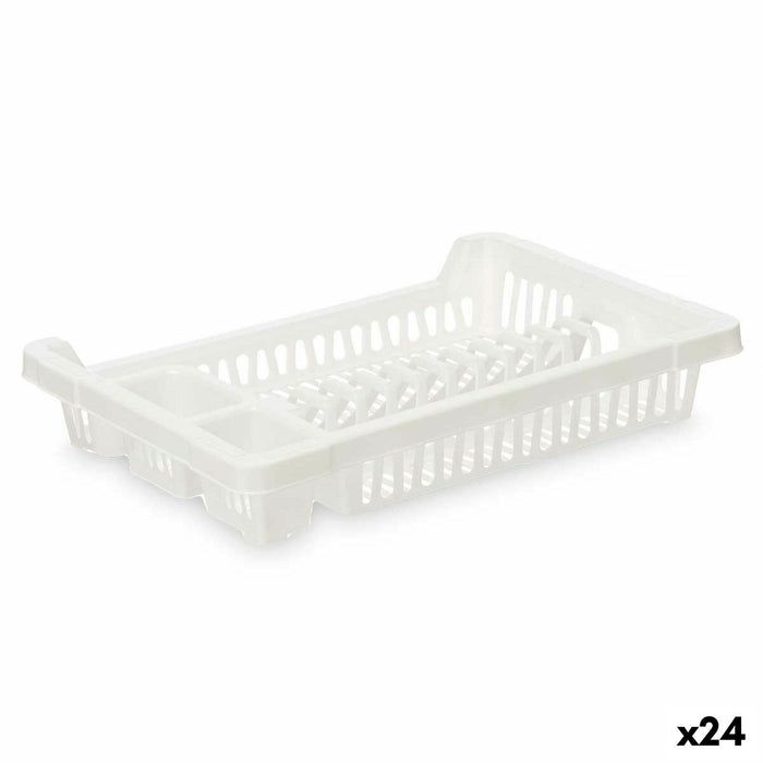 Afdrypningssstativ til køkkenvask Hvid Plastik 42,5 x 7 x 29,5 cm (24 enheder)