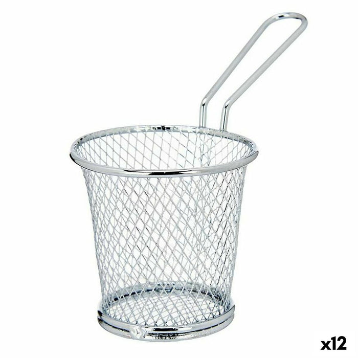 Kurv til præsentation af aperitiffer Sølvfarvet Metal 15,5 x 12 x 8 cm (12 enheder)