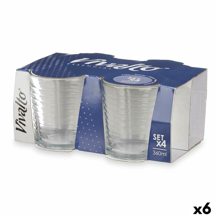 Glassæt Striber Gennemsigtig Glas 360 ml (6 enheder)