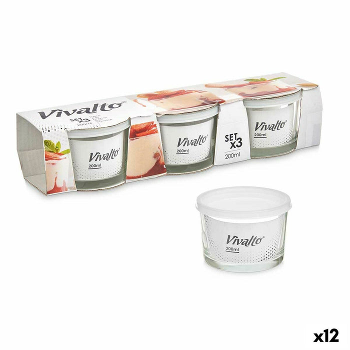 Madkassesæt 200 ml Gennemsigtig Glas polypropylen (12 enheder)