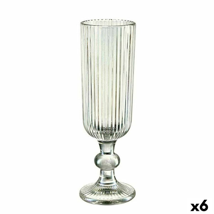 Champagneglas Striber Grøn Glas 160 ml (6 enheder)