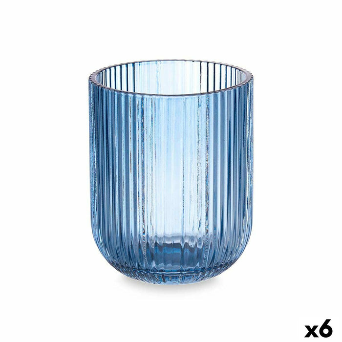 Glas Vivalto Blå Krystal Striber 270 ml (6 enheder)