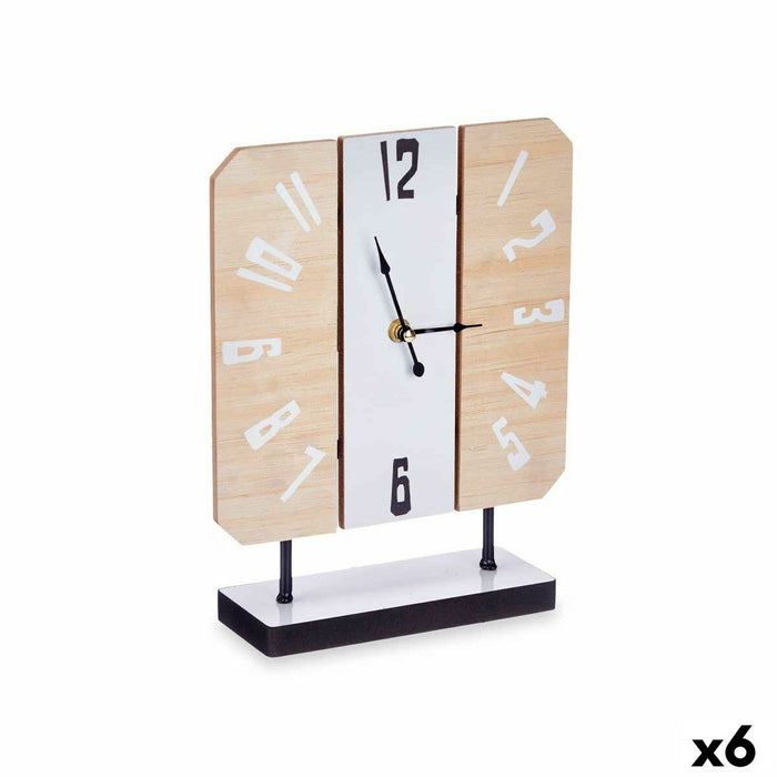 Namizna ura Hvid Metal Træ MDF 22 x 28 x 7 cm (6 enheder)