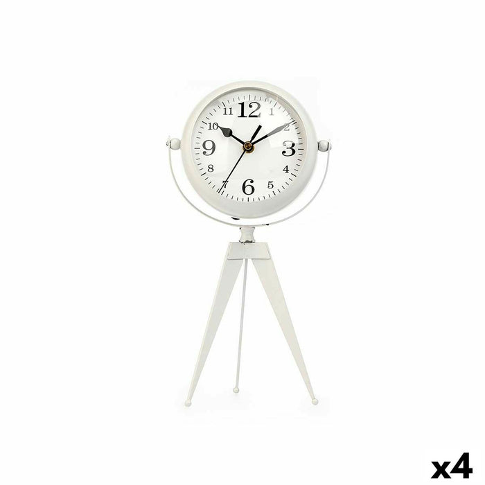 Namizna ura Stativ Hvid Metal 14 x 30 x 11 cm (4 enheder)