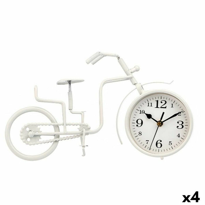 Namizna ura Cykel Hvid Metal 33 x 21 x 4 cm (4 enheder)