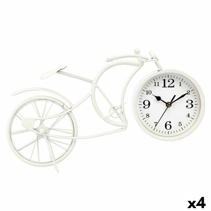 Namizna ura Cykel Hvid Metal 40 x 19,5 x 7 cm (4 enheder)