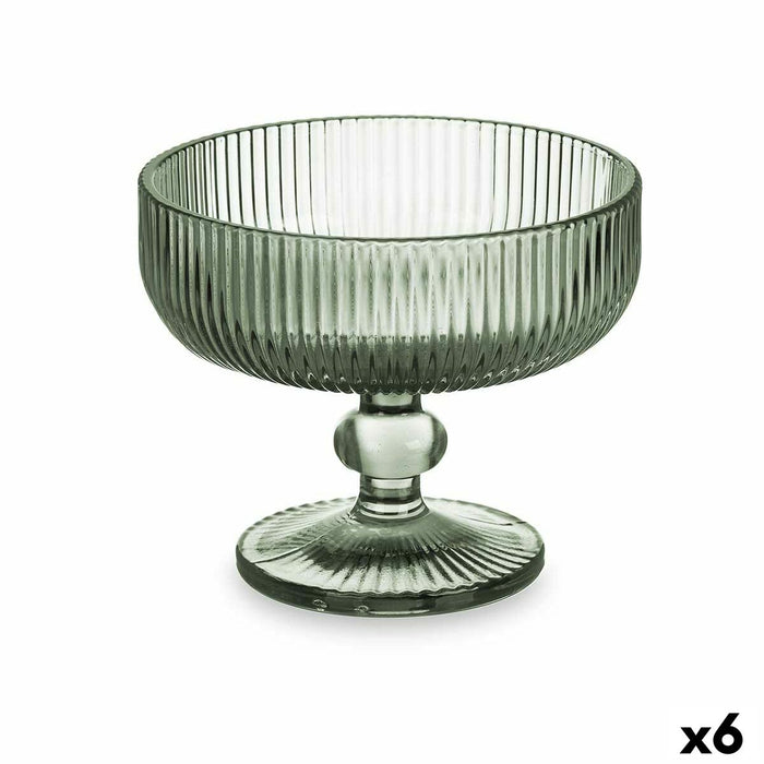 Is og Milshake Glas Striber Grøn Glas 310 ml (6 enheder)