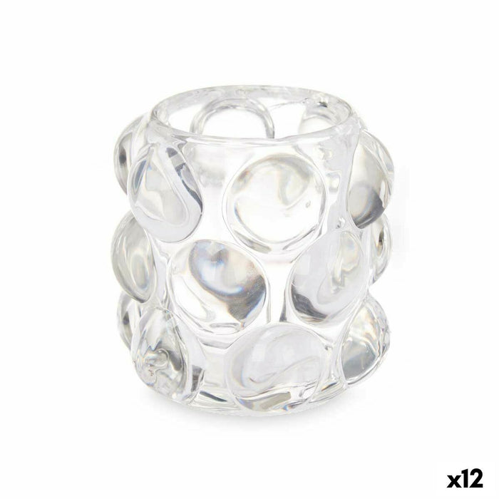 Lyseholder Mikro perler Gennemsigtig Krystal 8,4 x 9 x 8,4 cm (12 enheder)