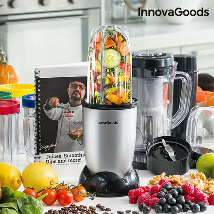 InnovaGoods One Touch Mixer Blender med Opskriftbog 250W Grå