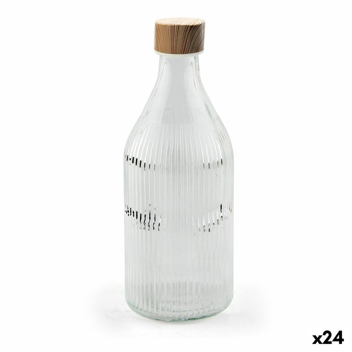 Glasflaske La Mediterránea Metal Glas 1 L (24 enheder)