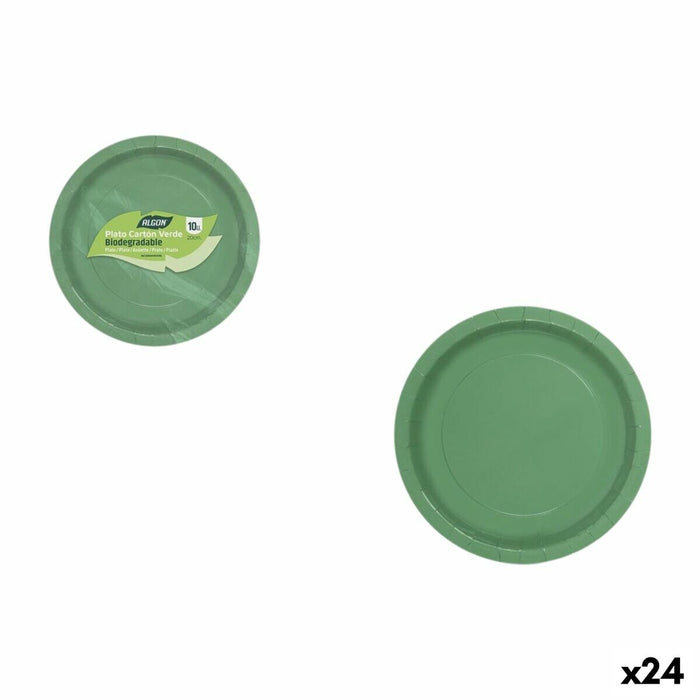 plade Algon Grøn 20 cm 10 Dele (24 enheder)