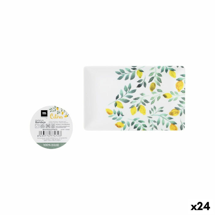 Snack bakke La Mediterránea Citron 20 x 13 x 2 cm (24 enheder)