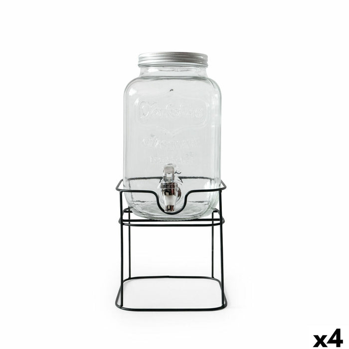 Drinksdispenser La Mediterránea Rustik Metal Glas 4 L 17 x 17 x 30,5 cm (4 enheder)