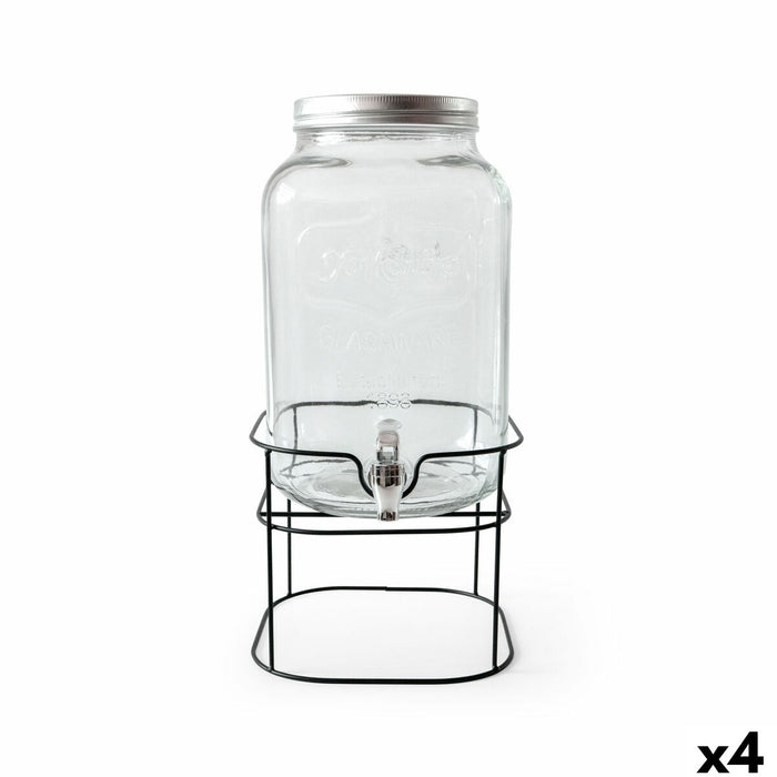 Drinksdispenser La Mediterránea Rustik Metal Glas 8 L 22 x 22 x 37 cm (4 enheder)