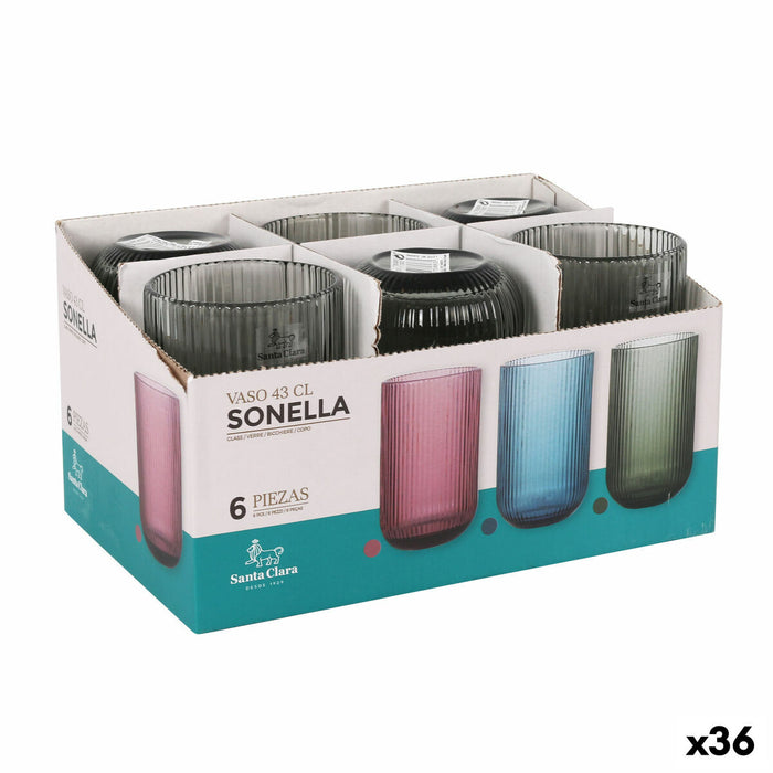 Vandglas Santa Clara Sonella Grøn 430 ml (36 Enheder)