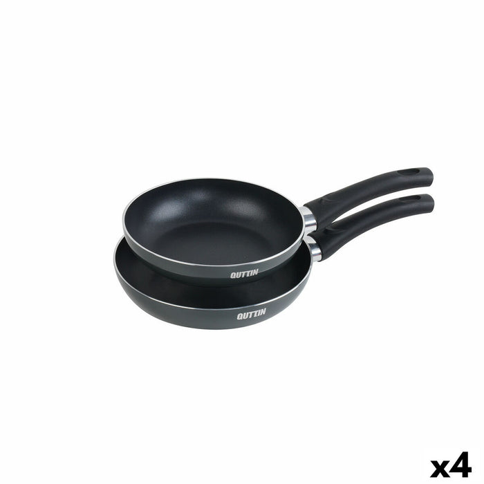 Sæt med Stegepander Quttin Aluminium 24 cm 2 Dele (4 enheder)
