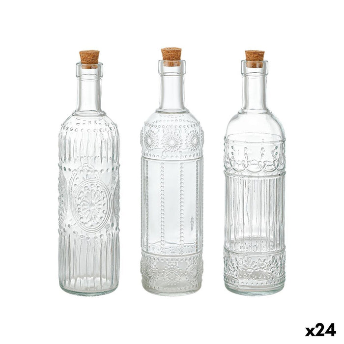 Glasflaske La Mediterránea Gennemsigtig Kork Glas 500 ml (24 enheder)