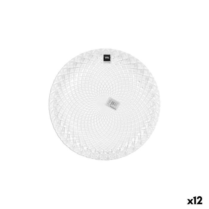 Flad Plade La Mediterránea Diamond Gennemsigtig Glas Ø 26 cm (12 enheder)